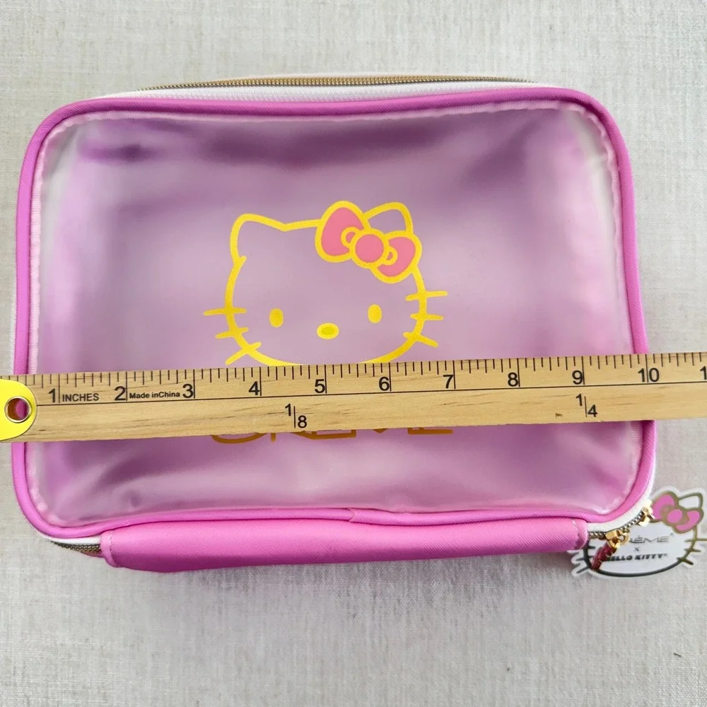 The Creme Shop x Hello Kitty Beauty‎ Travel Case Pink Clear Makeup Bag HKTC9196